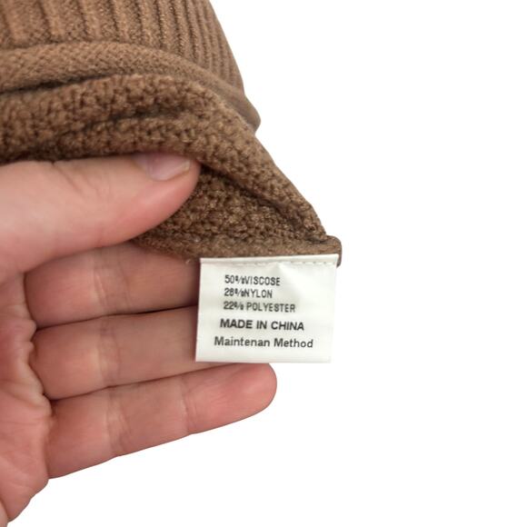 Minimalist‎ Brown Mock Neck Sweater Merokeety Medium Quiet Luxury - Picture 5 of 7